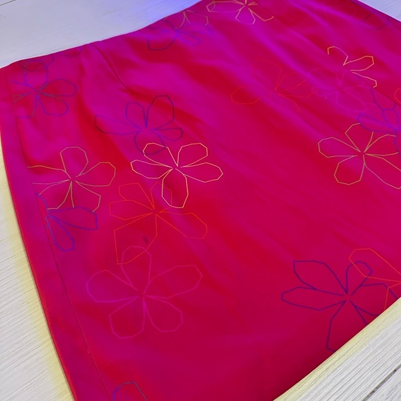 Like new, Gorgeous Express Pink Mini Pencil Skirt with Slit - Picture 2 of 3